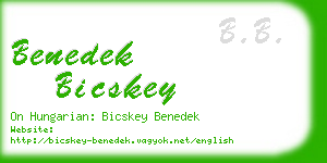benedek bicskey business card